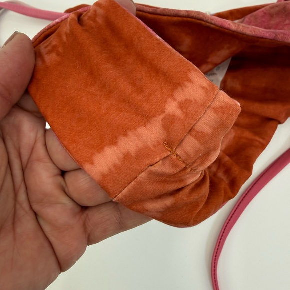 Niyama Sol Java Nadi Boho Ikat Triangle Bikini Set Pink & Rust Strappy Size M - Picture 4 of 11